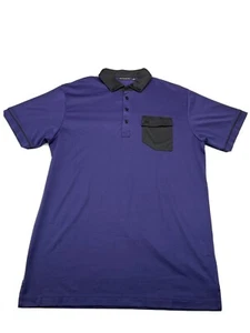 Devereux Golf Polo Size Large Purple/Black - Picture 1 of 6