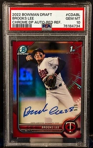 BROOKS LEE 2022 Bowman Chrome Red Refractor RC Auto 5/5 PSA 10 - Picture 1 of 2