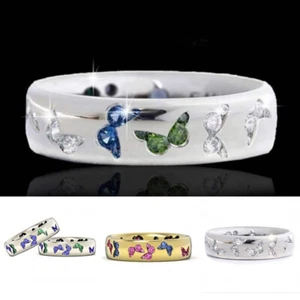 Gioielli Ragazze Moda Squisito Anello Farfalla Zircone Glamour Anello Dito Anelli - Foto 1 di 15