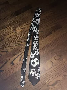 Steven Harris Neck Tie Soccer Balls Handmade Black & White Polyester 60" - Picture 1 of 2