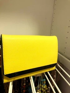 FOREVER 21 Clutch with chain shoulder strap ~ Yellow - Picture 1 of 6