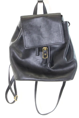 Mochila vintage COACH Legacy couro artesanal preta bolsa de dia - Imagem 1 de 4