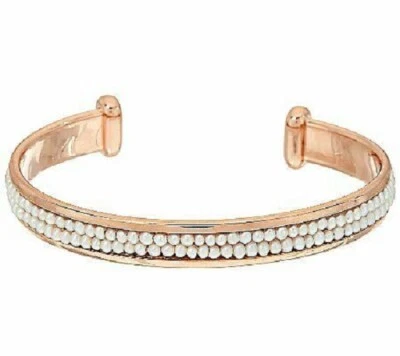 Brazalete Grande QVC Honora Perla Cultivada 2.0mm Pulido Ovalado Bronce $299 Foto 1 de 3