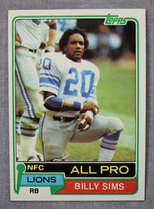 Billy Sims Oklahoma Heisman Detroit Lions 1981 Topps Rookie Football Karte #100 - Bild 1 von 6