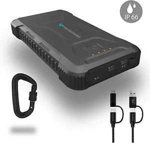 Techsmarter 20000mah Rugged & Waterproof 18W USB-C Portable Charger Power Bank - Picture 1 of 10