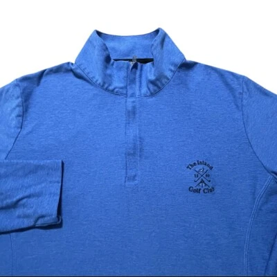 Suéter Peter Millar Melange Perth Mujer XL Azul The Island Club de Golf 1/4 Cremallera Foto 1 de 4