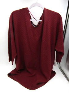 Strickpullover Boutique Übergröße 2X Damen 3/4-Ärmel burgunderrot Oberteil - Bild 1 von 11