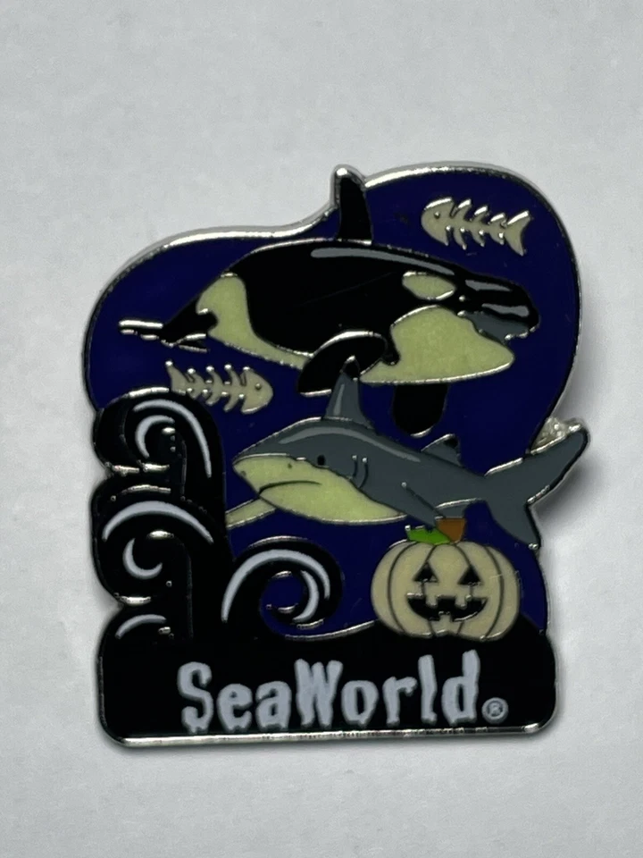 🎃限量版,海洋世界别针非常罕见,只有 1200 件 Orca Shark 南瓜 🎃 — 第 1/4 张图片