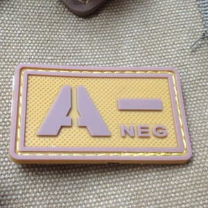 A- NEG BLOOD GROUP BLOOD TYPE USA ARMY 3D PVC BADGE HOOK PATCH - Picture 1 of 4