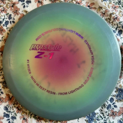 OOP RARE NEW Prostyle Z-1 Hyzer Multi-Color, Hi-Test Resin, 176g Lightning Discs - Image 1 of 4