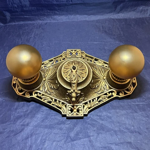 Rewired Single Flush Two Socket light Fixture beautiful Finish 60C Cover