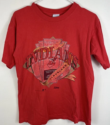 Vintage Cleveland Indians Salem Sports Tshirt Shrunk M Faded Distressed Cover