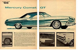 1966 MERCURY COMET GT 390 ~ ORIGINAL 2-PAGE NEW CAR PREVIEW ARTICLE / AD - Picture 1 of 1