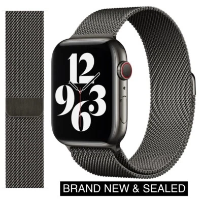 Genuine Apple Watch Milanese Loop Band GRAPHITE Stainless Steel 42mm 41mm 40mm