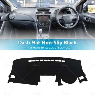 Non-Slip Dash Mat For Mazda BT-50 3.2L UTE 2011-2021 Dashboard Cover Black - image 1 of 4