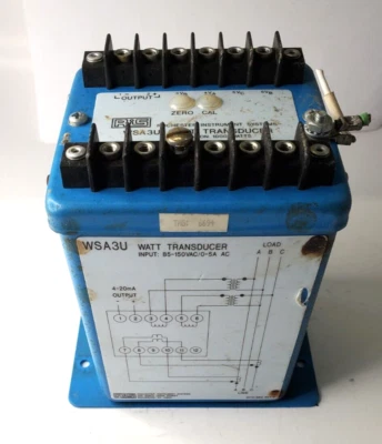 ROCHESTER INSTRUMENT SYSTEMS WSA3U WATT TRANSDUCER 85-150VAC 0-5A AC - Image 1 of 4