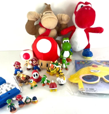 Grande lote de Super Mario Bros. Brinquedos e bonecos de pelúcia Donkey Kong Yoshi Mushroom - Imagem 1 de 4