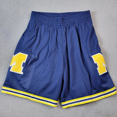 Mitchell & Ness Michigan Wolverines Basketball Shorts NCAA Men's Retro Road Blue Cover