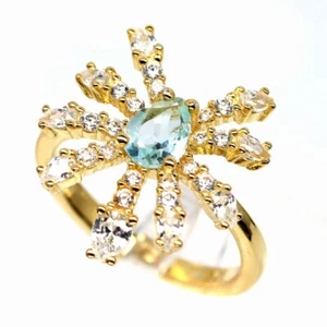 ANELLO IN ARGENTO CON TOPAZI NATURALI  mis  6,75 - Imagen 1 de 3