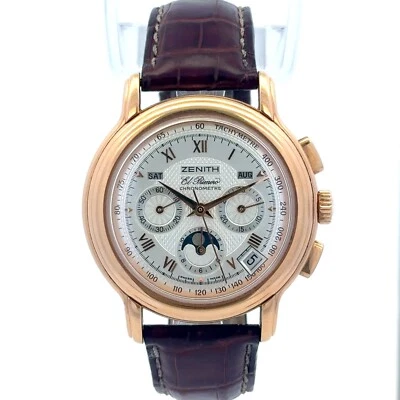 2000 Zenith el primero #17.0240 Chronograph- Rose Gold 18K Calendar Moon-Phase - Image 1 of 4