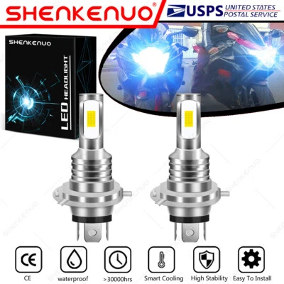 Para Yamaha FZ1 FZ6R FZ07 FZ8 FZ09 - 2X 9003 H4 LED Faros Bombillas Azul Hielo YTL Foto 1 de 4