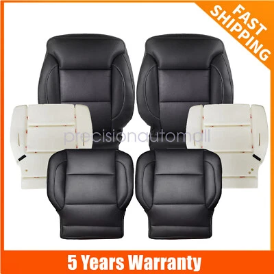 For 2015-2019 Chevy Tahoe LTZ Front PERF Leather Seat Cover Black / Foam Cushion - Image 1 of 4