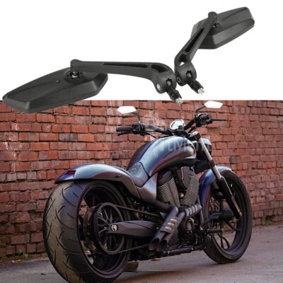 For Victory Vegas 8 Ball 2005-2017 Black Motorcycle Rear View Mirrors 8mm/10mm - Image 1 of 4