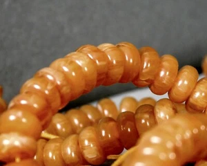 Baltisches Eigelb Butterscotch Bernstein Rondell Donut 10 mm x 5 mm Perlen 15 Zoll Ständer 801 - Bild 1 von 3