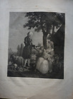 LEGRAND (1765-1815) GRANDE GRAVURE XVIII ALLEGORIE ROUSSEAU PAYSAGE MERE ENFANT