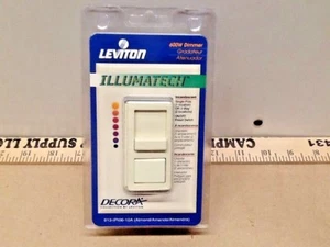 Interruptor atenuador incandescente de un solo polo o 3 vías Leviton 10A 600W 613-IPI06-10A - Imagen 1 de 2