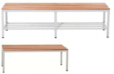 Garderobensitzbänke Garderobenbank Umkleidebank Stahl Holz verschiedene Größen - Bild 1 von 4