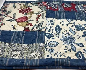 Pottery Barn Fiorella Patchwork Standard Size Pillow Sham (1) Blue - Picture 1 of 8