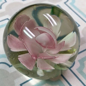 2.25" Blown Glass Floral Paperweight - Picture 1 of 2