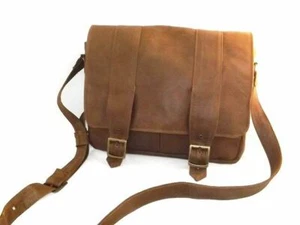 BORSA A TRACOLLA UOMO IN VERA PELLE, DOUBLE-VINTAGE 🇮🇹MADE IN ITALY🇮🇹 - Imagen 1 de 5