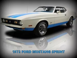 1972 Ford Mustang Sprint New Metal Sign: Original Look in Blue & White - Picture 1 of 1