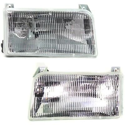 For 1992-1997 Ford F-150 92-96 Ford Bronco Halogen Headlight Left & Right 2pc - Image 1 of 4