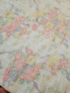 VTG Vintage Pastel Floral Flowers Seersucker Fabric - Rare/HTF HSA - BTHY - Picture 1 of 3