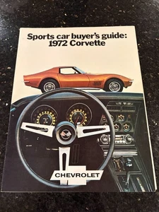 Chevy Chevrolet Corvette 1972 folleto de vehículo de sala de exposición original de fábrica C3 - Imagen 1 de 8
