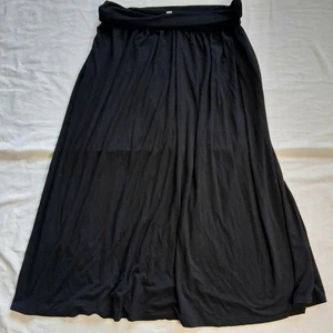 Simlu Maxirock Damen Gr. L schwarz High Waist Freizeit Alltag fließend - Bild 1 von 5