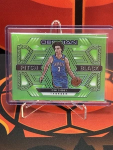 2021 Obsidian Josh Giddey Rookie #21 GREEN FLOOD HOLO Pitch Black RC - Rare - Picture 1 of 2