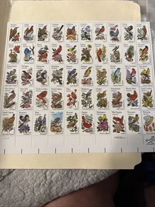 U.S. Sheet of 50 Mint Postage Stamps-20 Cent State Birds Flowers 1981 - Picture 1 of 2