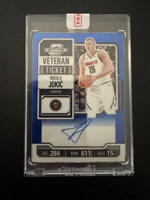2023-24 Panini Contenders Optic Nikola Jokic Blue Prizm On-Card Auto /25 Sealed - Image 1 of 2