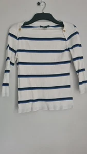 Ralph Lauren Women's Breton Stripe Boat Neck Top, UK Size S - Picture 1 of 3