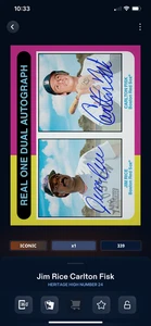 DIGITAL Topps Bunt Heritage High Number 24 Jim Rice Carlton Fisk Blue Real One - Picture 1 of 2
