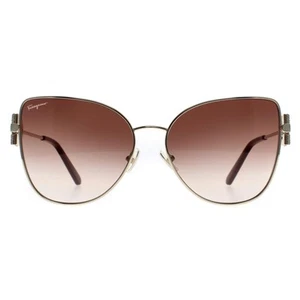 Salvatore Ferragamo Sunglasses SF296SR 703 Gold Brown Gradient - Picture 1 of 3