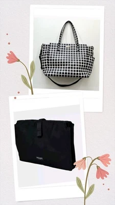 ENORME Bolso de Mano Kate Spade Bolso de Pañales para Bebé Fin de Semana Negro Blanco Limpiable con Almohadilla Cambiable Foto 1 de 4