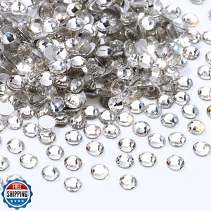 Meibite Crystal Clear Flatback Rhinestones, Glass Rhinestones for Nail Art an - Picture 1 of 5