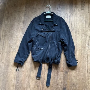 Free People Rebel Knit Black Oversized Moto Jacket Size Women’s Medium - Bild 1 von 3