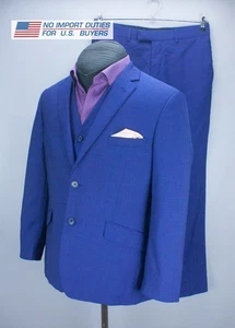 Ted Baker Elevated 3 pcs Mens Blue Suit Size Jacket/Waistcoat 38 S Pants 32 S - Picture 1 of 24