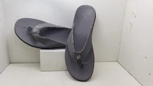 OluKai Alania Mens  Leather Flip Flop Thong  Hawaiian Sandals [10430-2626] Sz 11 - Picture 1 of 12